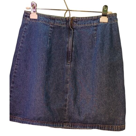 Vintage Route 66 Denim Mini Skirt with Floral Embroidery Size Small - Picture 2 of 7